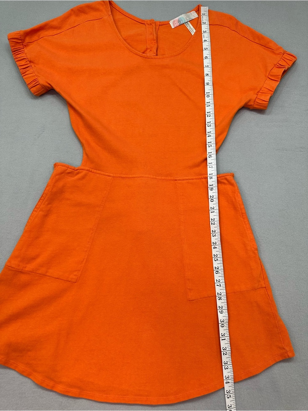 Free People Women's Orange Short Sleeve Casual Dress - Picture 7 of 8
